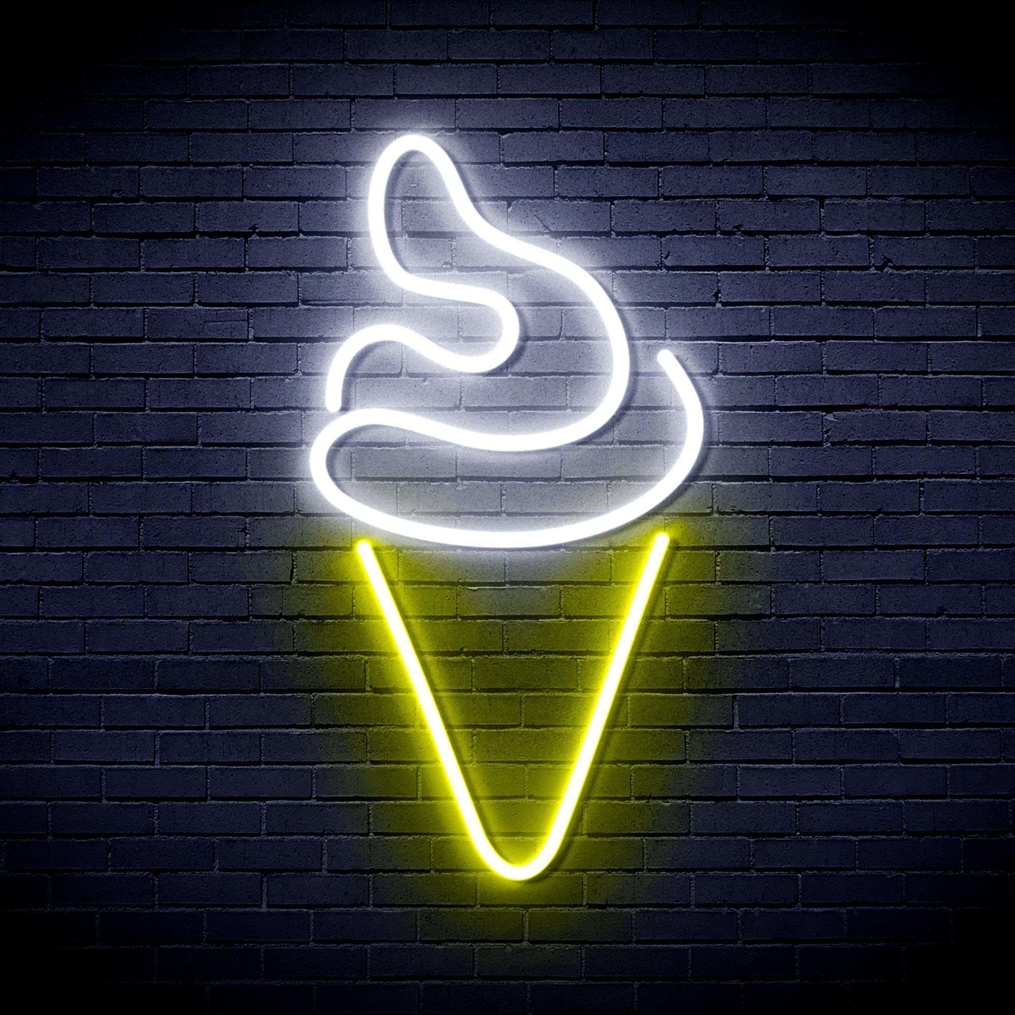 ADVPRO Ice-Cream Flex Silicone LED Neon Sign - White & Yellow - st16s32-fnu0039-wy — image 1