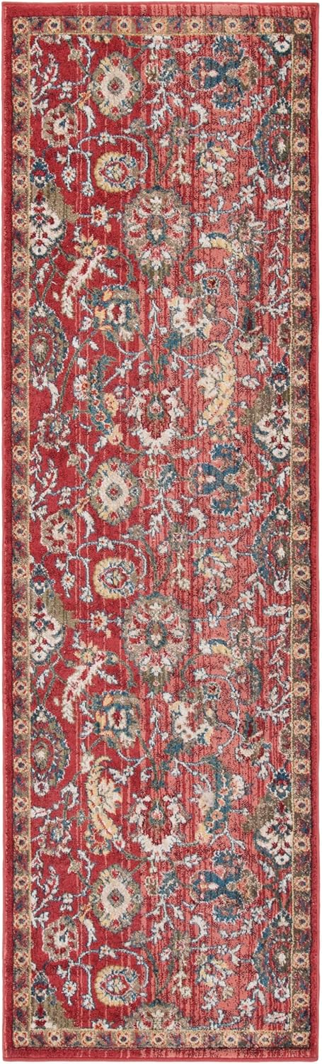 SAFAVIEH Kashan Collection Runner Rug - 2'6" x 8', Rust & Ivory, Traditional Oriental Design, Non-Shedding & Easy Care, Ideal for High Traffic Areas in Living Room, Bedroom, Dining (KSN398P-28)