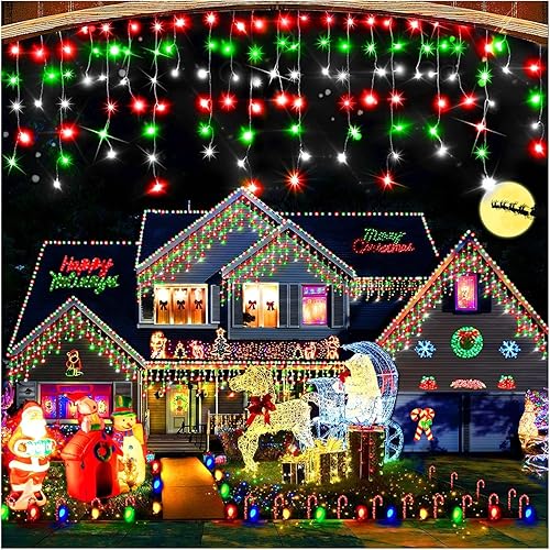Miniatura 16 de Hezbjiti - Luces de Navidad para decoración al aire libre, 1600 luces LED de 164 pies, 8 modos, 320 gotas, guirnalda de luces para decoración de