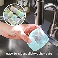 Vista 6 de Olababy Clear Sense - Contenedores de almacenamiento de silicona para alimentos para bebés, aperitivos, fórmula, puré, salsa y más, microplástico