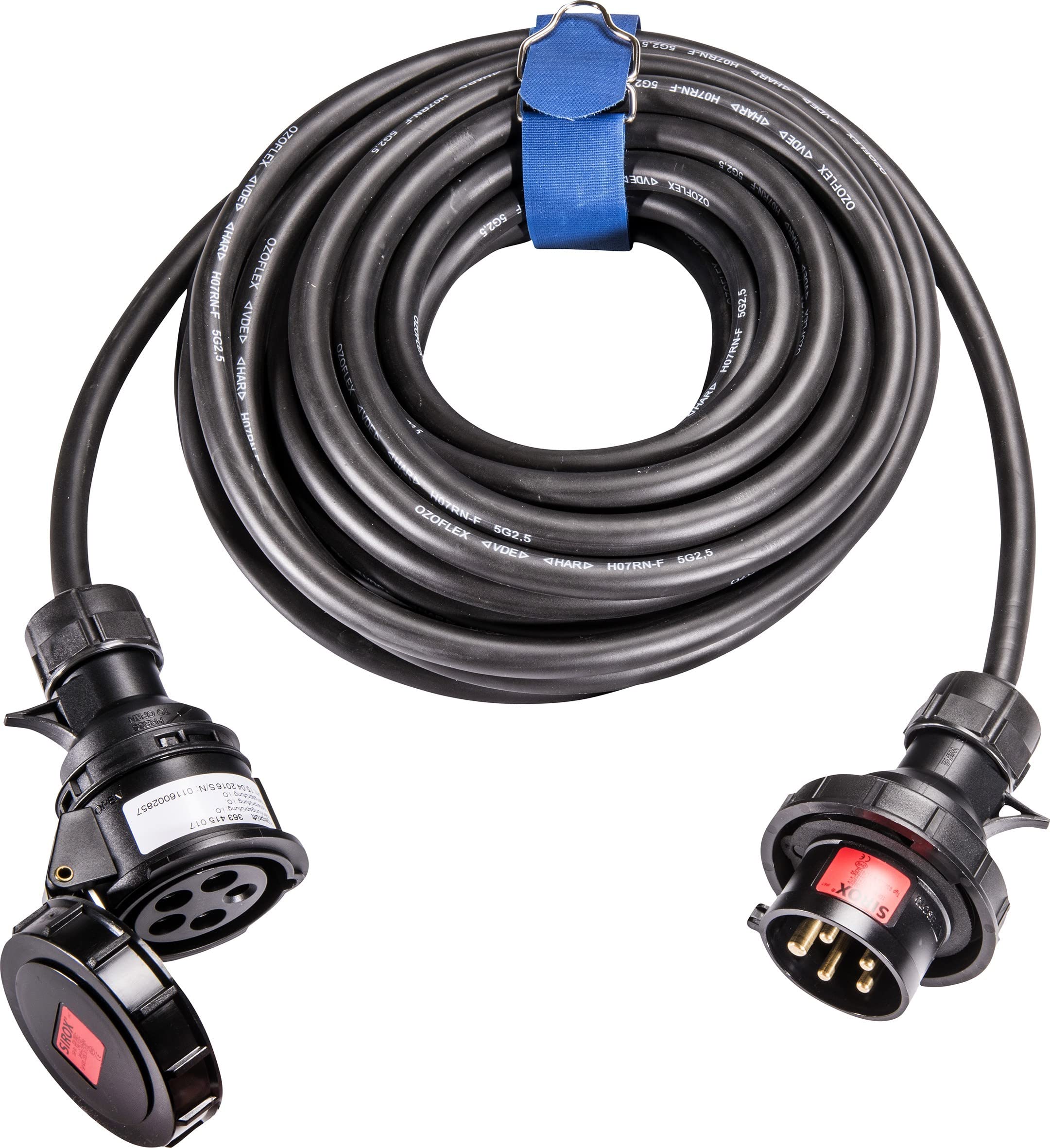 SIROX® Przedłużacz CEE, 16 A, H07RN-F długość 15 m, stopień ochrony IP 44
