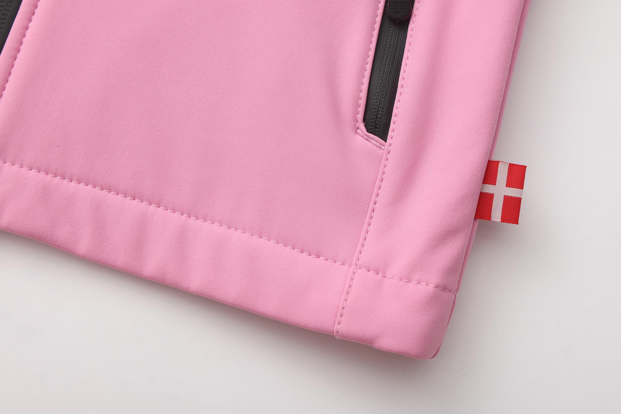 Veste softshell coupe‑vent imperméable avec capuche pour enfants filles et garçons, Doublure en polaire pour printemps automne en plein air. Matière Imperméabilité de 5000mm sans PFC.