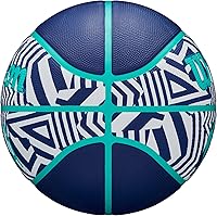 Vista 4 de Wilson NBA DRV Outdoor Basketball with Pump Dazzle Camo Indigo/Verde azulado