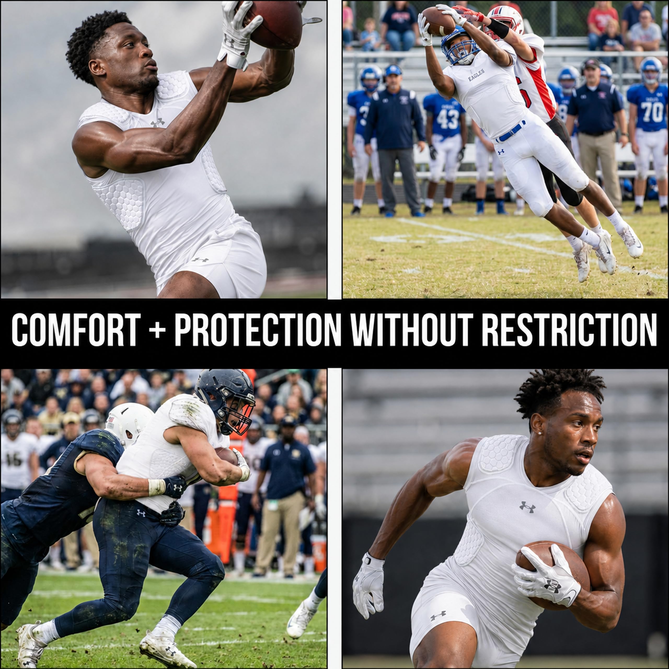 Under Armour Gameday Pro - Camiseta de fútbol de 5 Almohadillas, cómoda compresión y protección para la práctica y el día del Juego, para Hombres Adultos