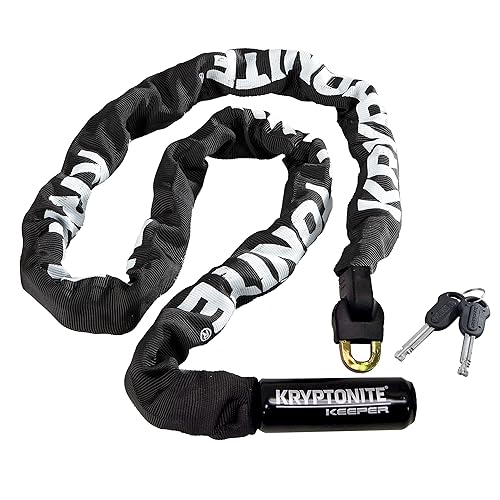 Candado de cadena Kryptonite Keeper 712 para bicicleta, 4 pies de largo, antirrobo, resistente, con llaves para bicicleta, motocicleta, scooter, bicicleta, puerta, portón, valla, negro