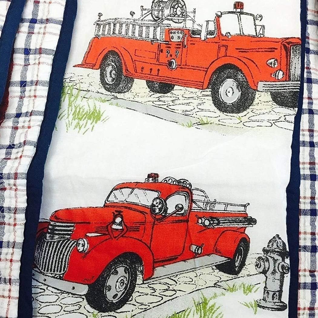 Review Discount I/M 2 Piece Red Blue Plaid Kids Twin Quilt Set, Cabin Lodge Stripe Theme Bedding, Checkered Squares Check Lumberjack Rugby Stripes Pattern Tartan Madras Patchwork Reversible Firetrucks Casual, Cotton