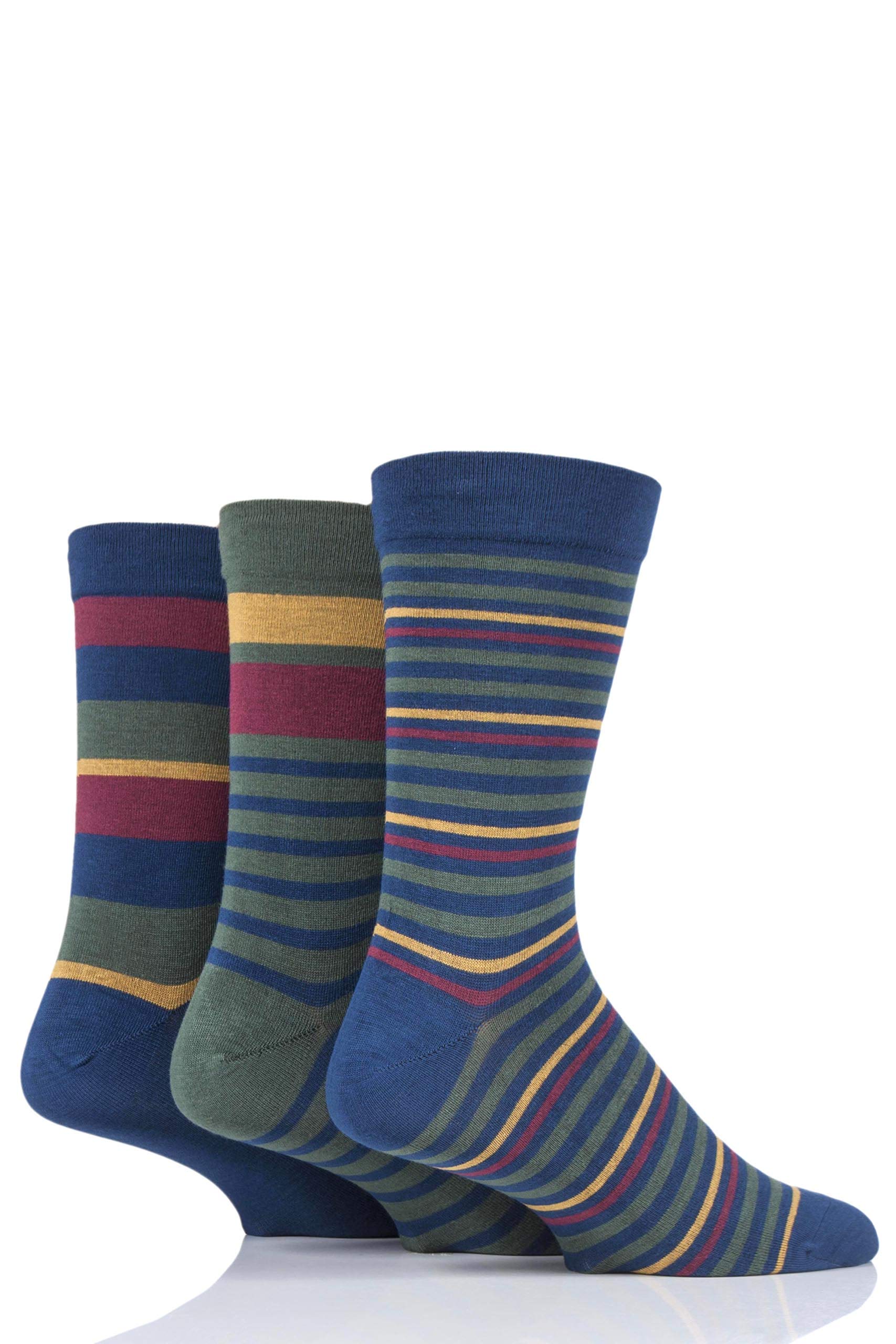 SOCKSHOP Men's Bamboo Socks - 3 Pair Pack - Olive - Size 7-11