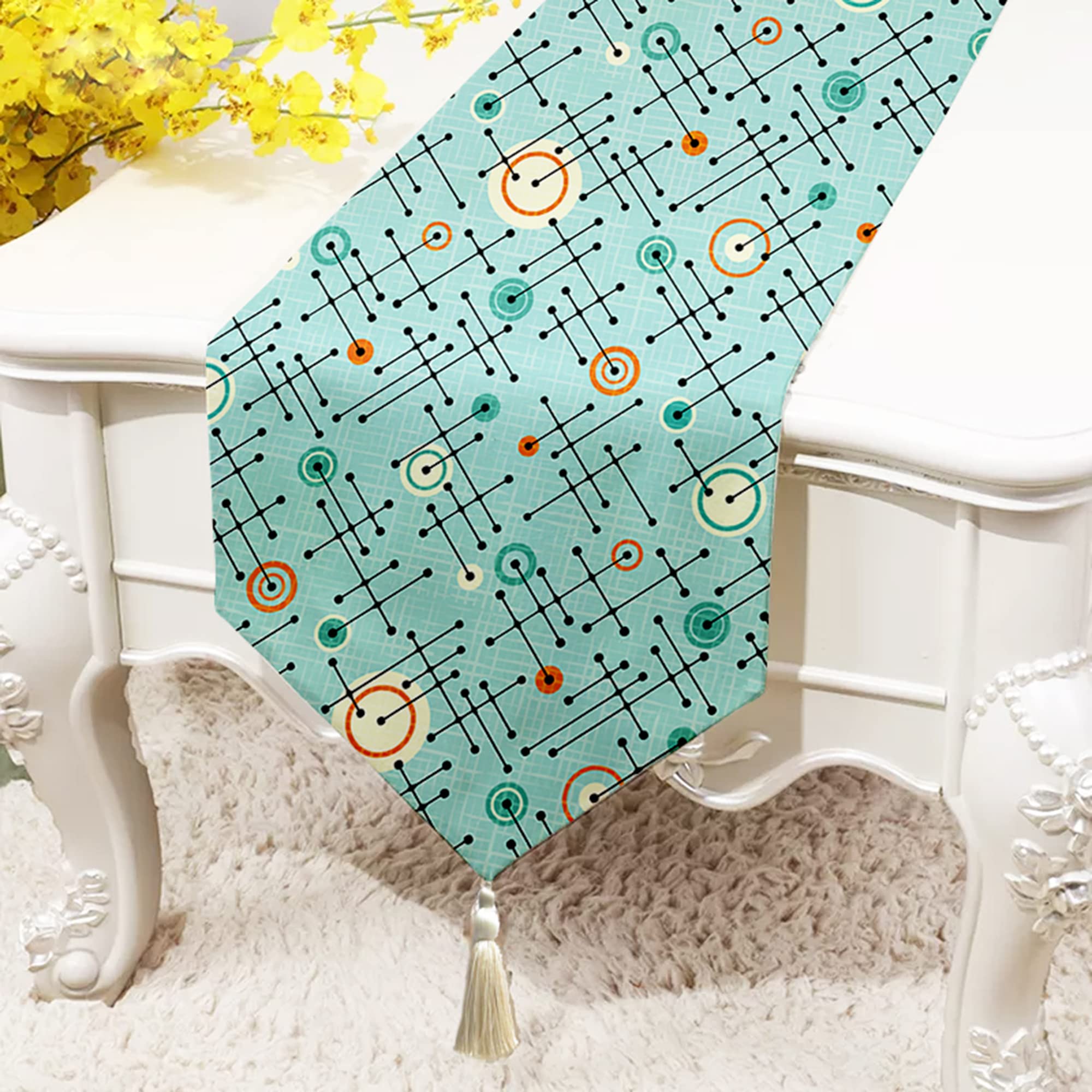 BRICK HOME Table Runner - Geometric Peach Design -29