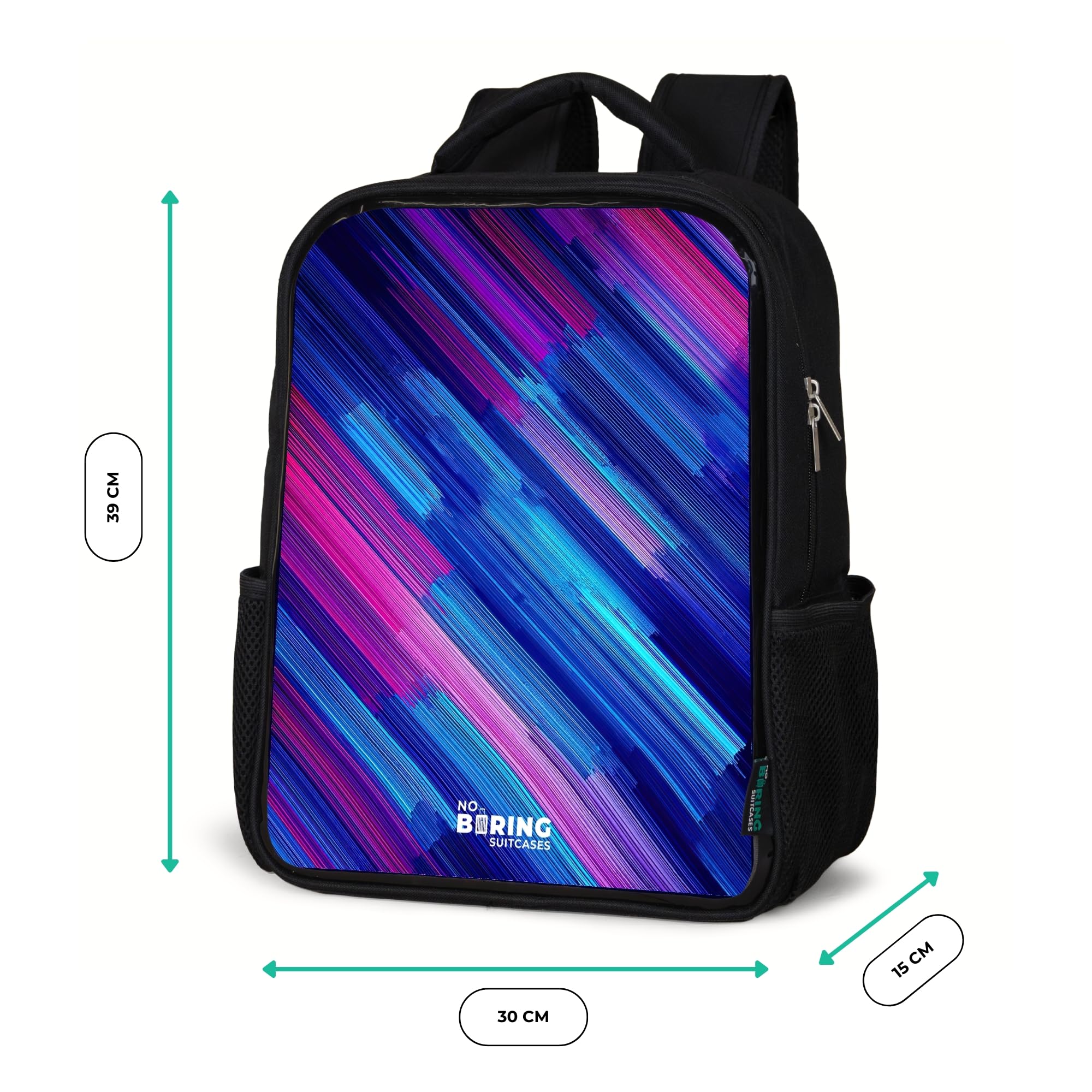 NoBoringSuitcases© Zaino Per Bambini Elementar Scuola Nero Zaini | 8L - Scolastici Backpack Da Viaggio Leggero Piccolo Zainetto School Bag Colorato Asilo Bimbo