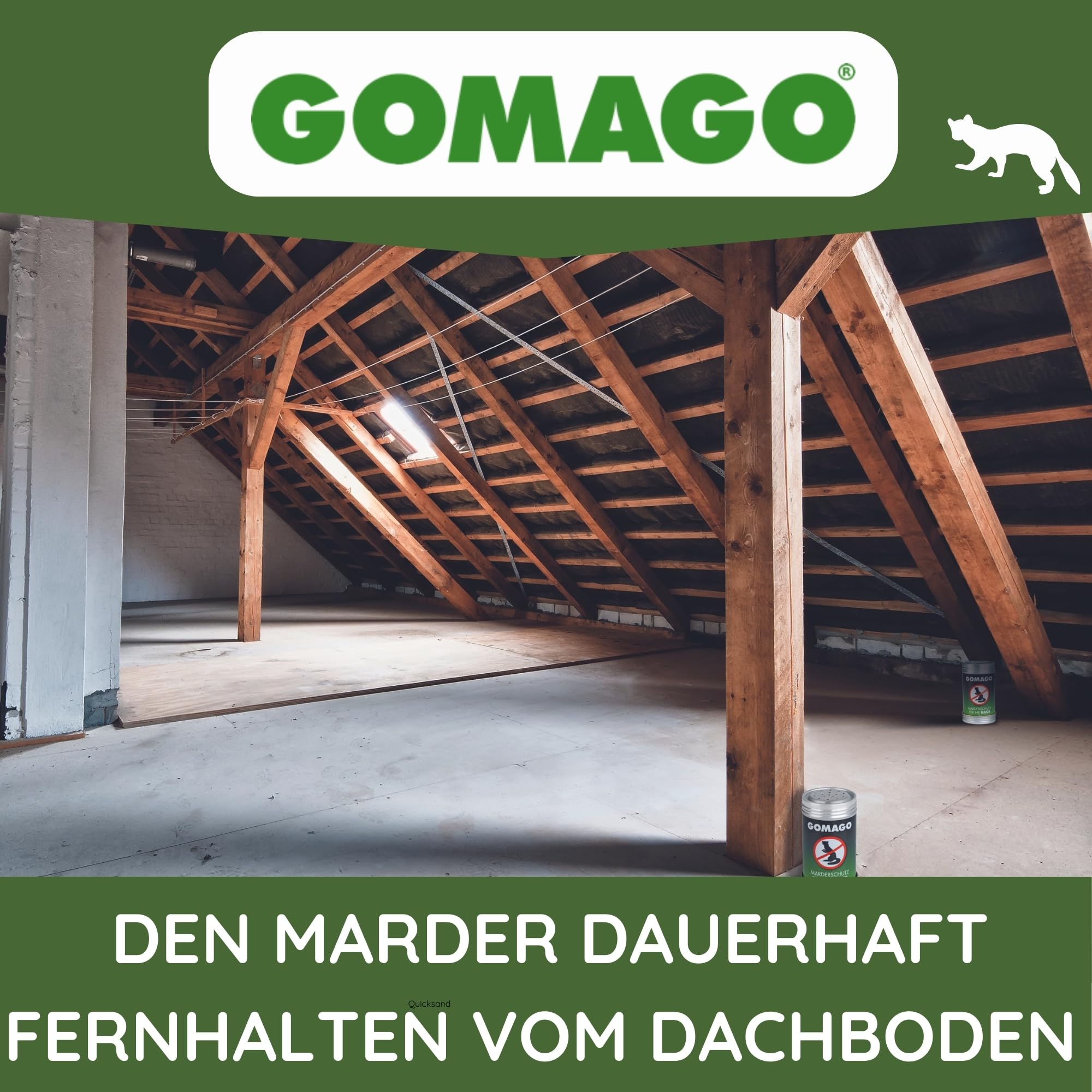 GOMAGO Marderschutz für Ihr Haus | zuverlässige und artgerechte Mardervergrämung durch Duftstoff | Alternative zu Marderschreck, Marderspray, Ultraschall u.ä. | [2 x 70g]