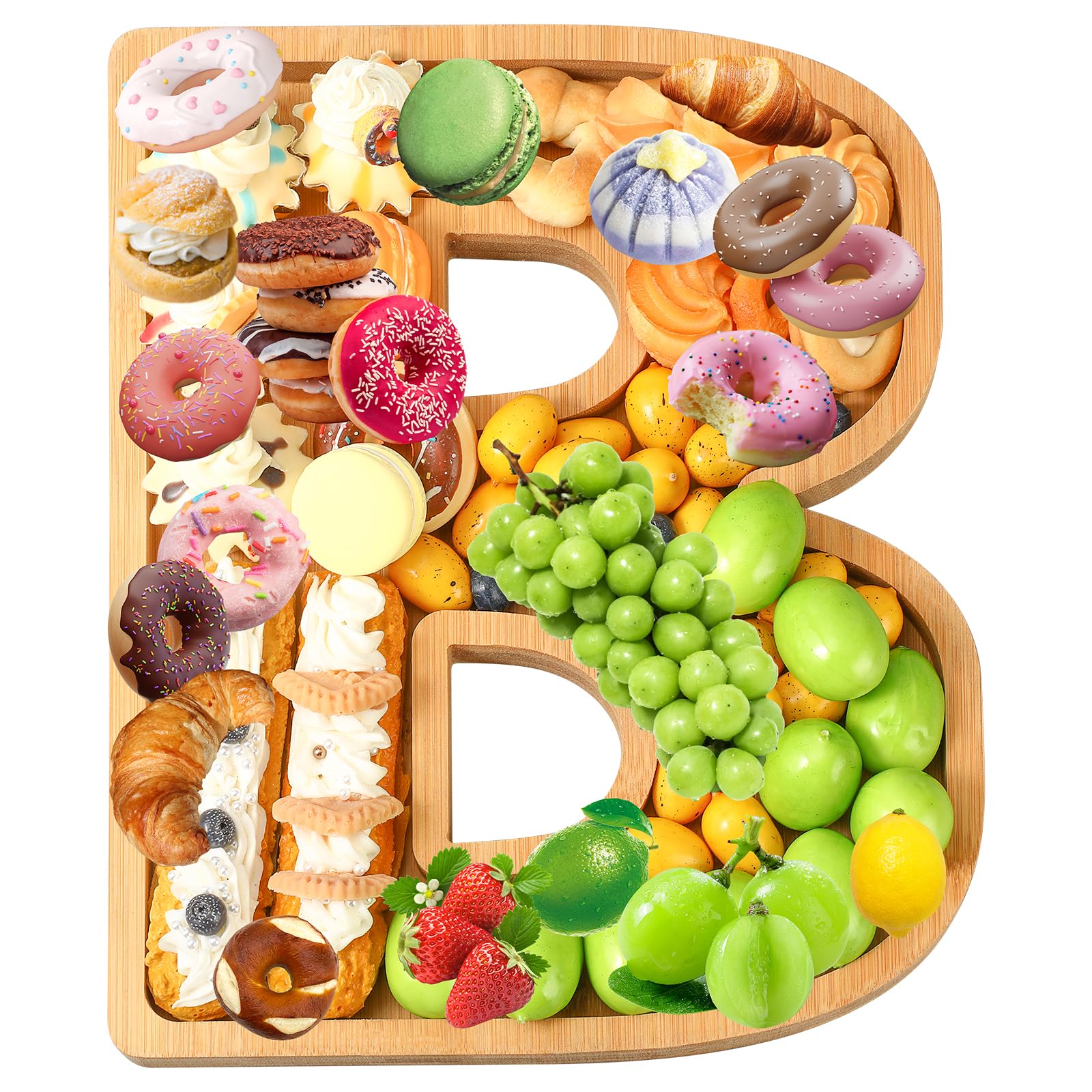12 Inch Letter Wooden Charcuterie Board Box Decorative Strawberries Fillable Letter Boxes for Food Candy Box Treat