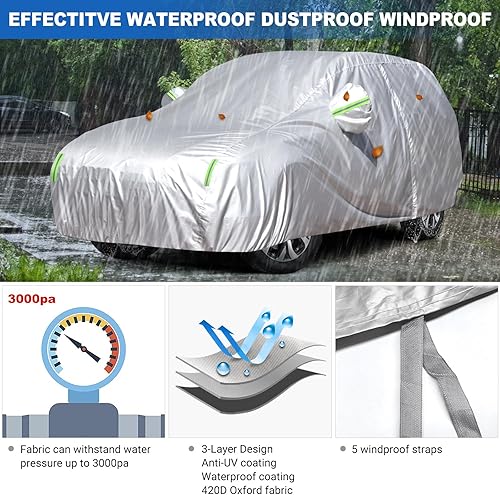 Miniatura 2 de BORDAN Funda para automóvil SUV mejorada, impermeable, duradera, resistente a desgarros, 420D, Oxford, para Audi Q5SQ5 2009-2024