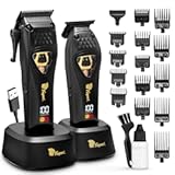 Fagaci Professional Hair Clippers for Men with DLC Blades and High Torque Vector Motor, Barber Clippers and Trimmers Set Zero Gap, 12000 RPM Hair Cutting Kit, Mens Haircut Cordless Clipper for Barber