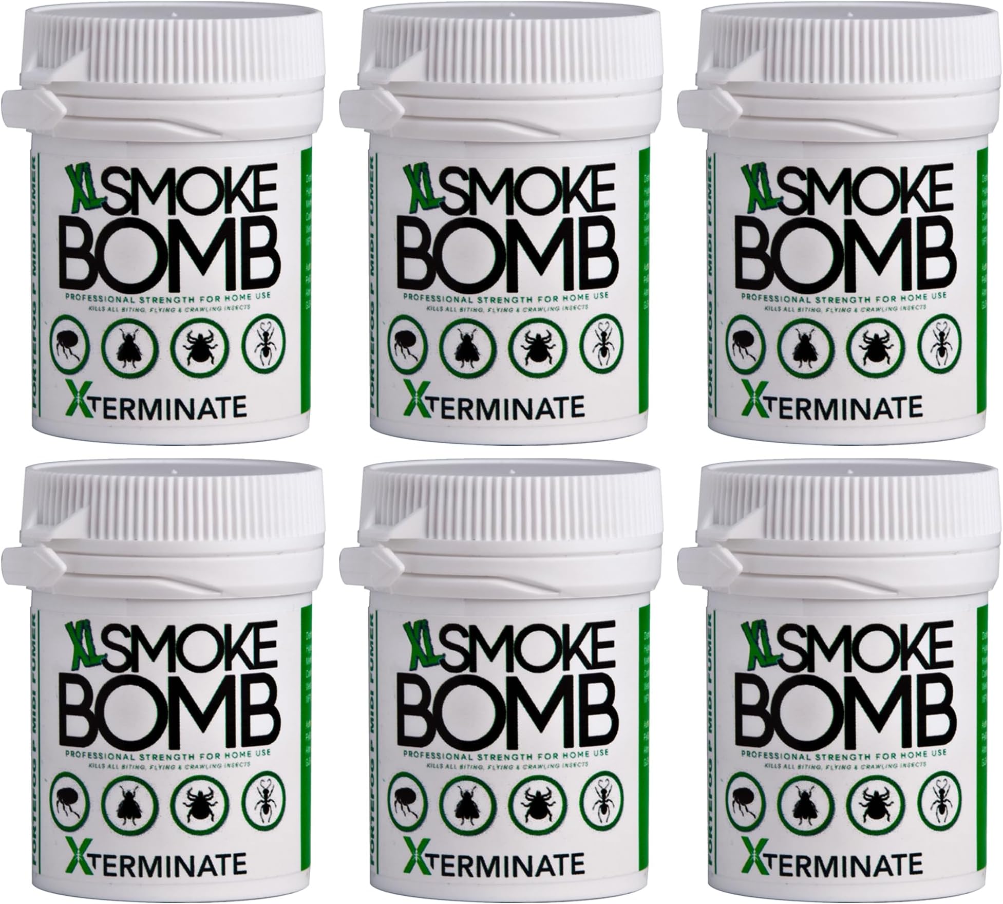 XL 11g Smoke Bomb Fogger Killer For Fleas, Bed bug, Carpet Moths, Cluster Fly, Silverfish, Carpet Beetle Insects (HSE Approved And Tested) (6 x 11g)