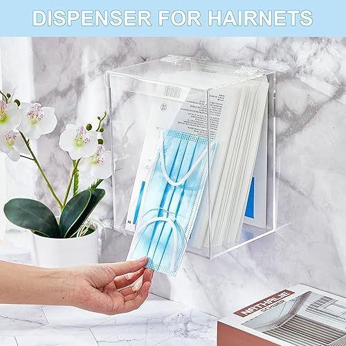 Miniatura 4 de Kathfly 4 unidades de dispensador de acrílico para redecilla, bolsas de Emesis, soporte de acrílico transparente para montaje en pared para redes y