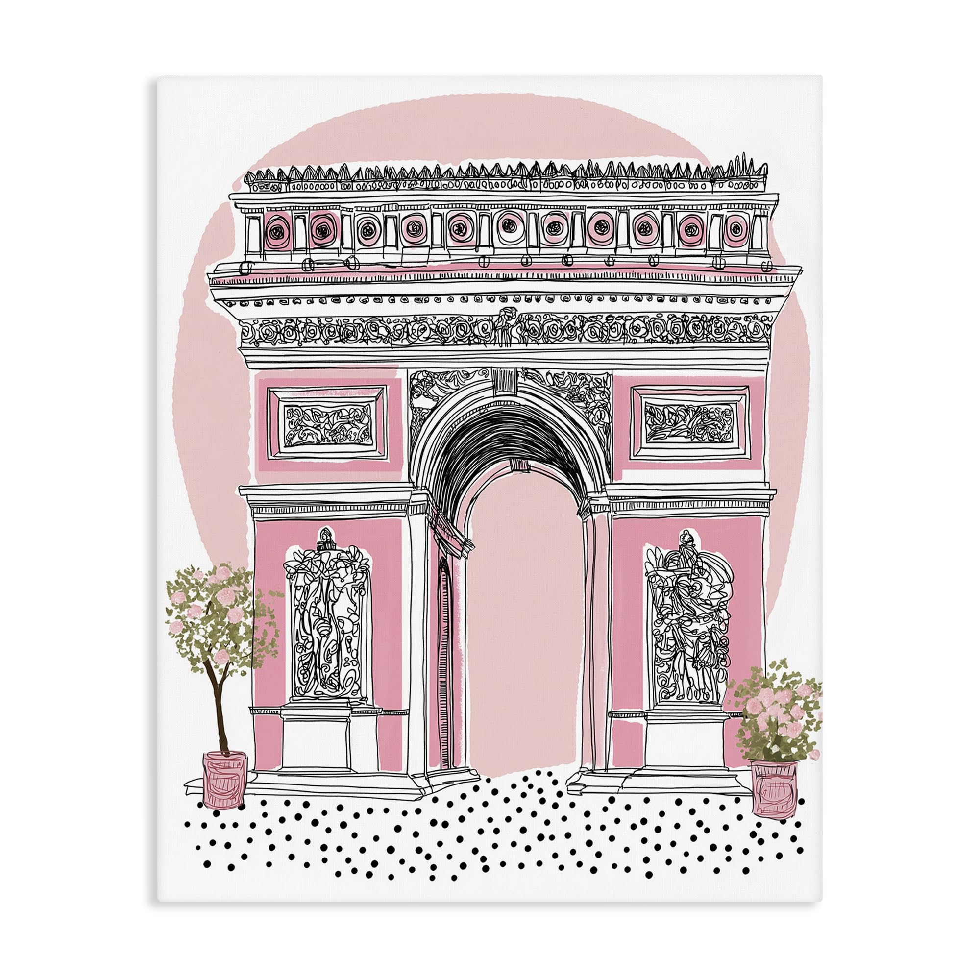 Stupell Industries Unframed 'Pink Neoclassical Archway'| Canvas Art