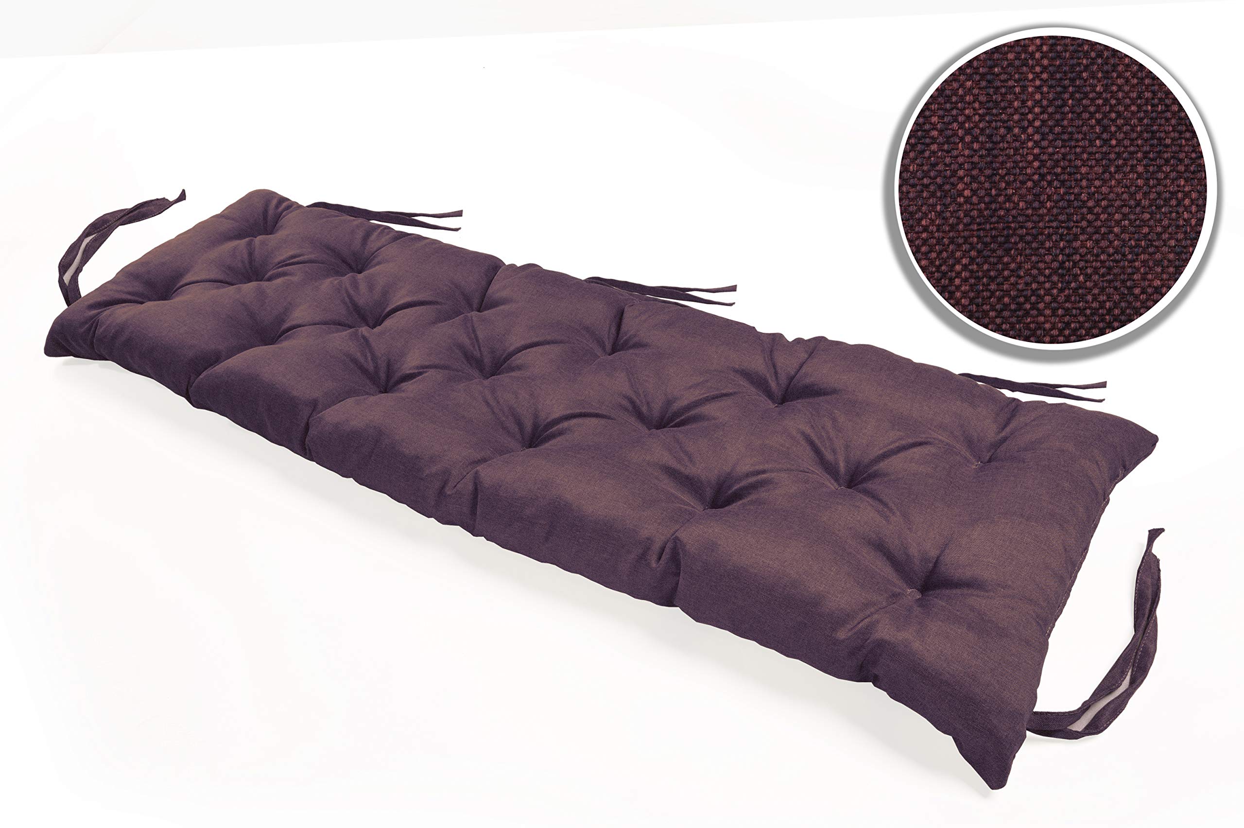sunnypillow Coussin pour Banc de Jardin 160 x 50 cm - Matelas Exterieur, Interieur - Coussins Assise Balancoire - Confortable Coussins de Meubles pour Terrasse, Balcon, Banquette - Violet