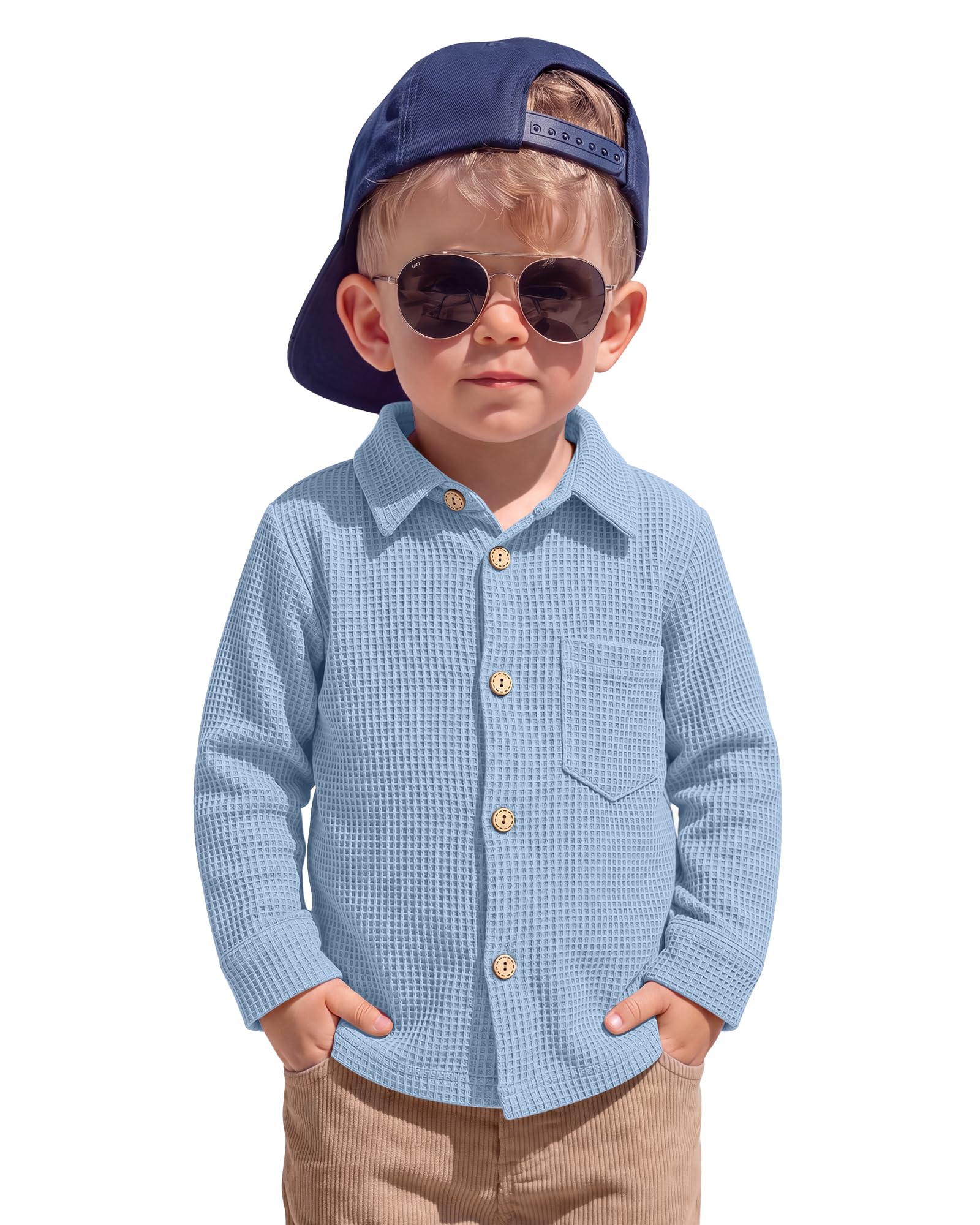 Toddler Boy's Long Sleeve Button Down Shirts
