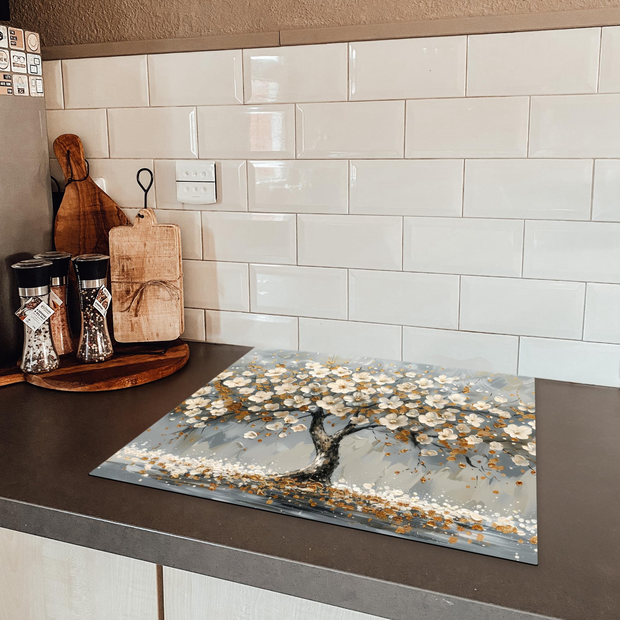 Coprifornello Piano Induzione KitchenYeah - 90x52 Cm, Design Albero Della Vita