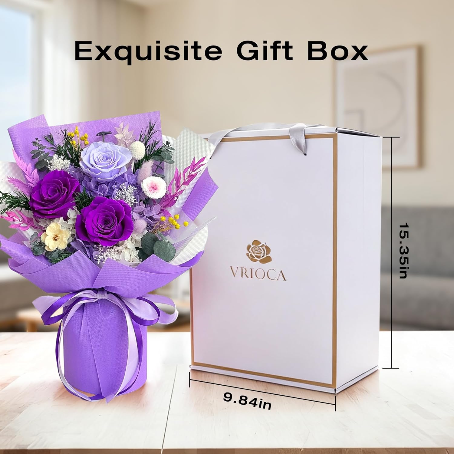 Vrioca Flowers for Delivery, Preserved Flowers Bouquets, Birthday Gifts for Women Mom