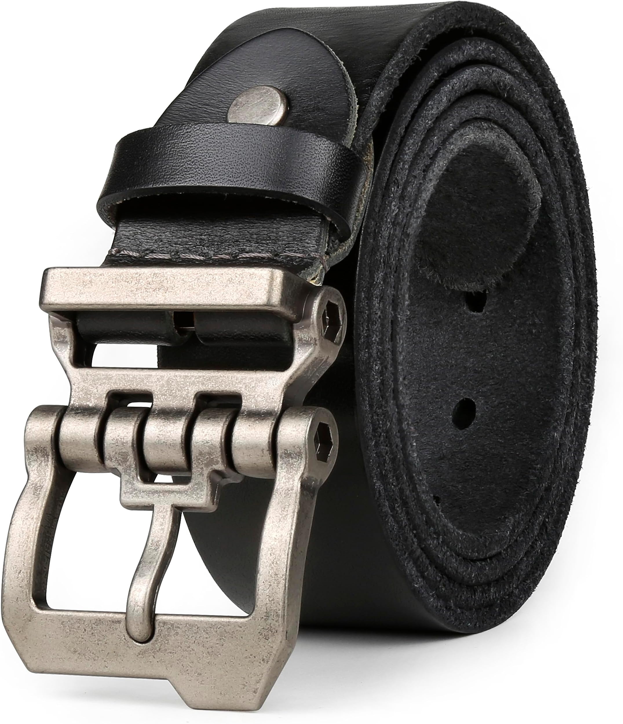 Belts for Men,Casual Mens Belt Leather for Jeans,Cowboy,Black Genuine Leather Belt,Plus Size 28"-64" Width 1.45" Brown