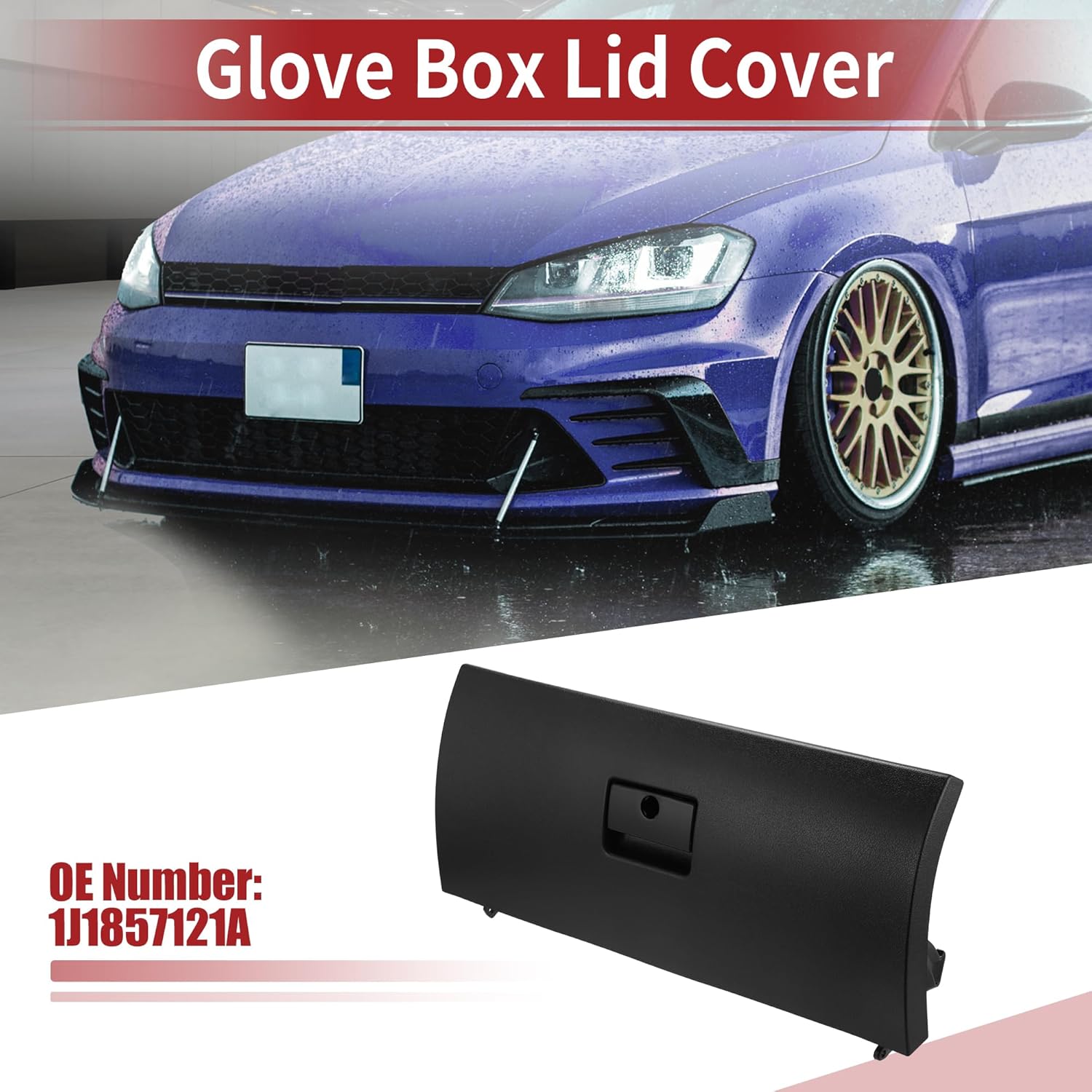 ACROPIX Dash Glove Box Door Lid Cover Glove Compartment Lid Assembly Fit for VW Golf Late 2002 2003 2004 2005 No.1J1857121A Black - Pack of 1