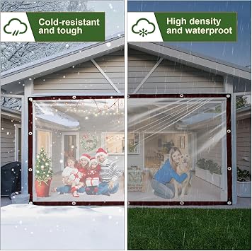 Clear Tarp Waterproof Small 4x6ft for Garden, Plastic Tarp with Grommets