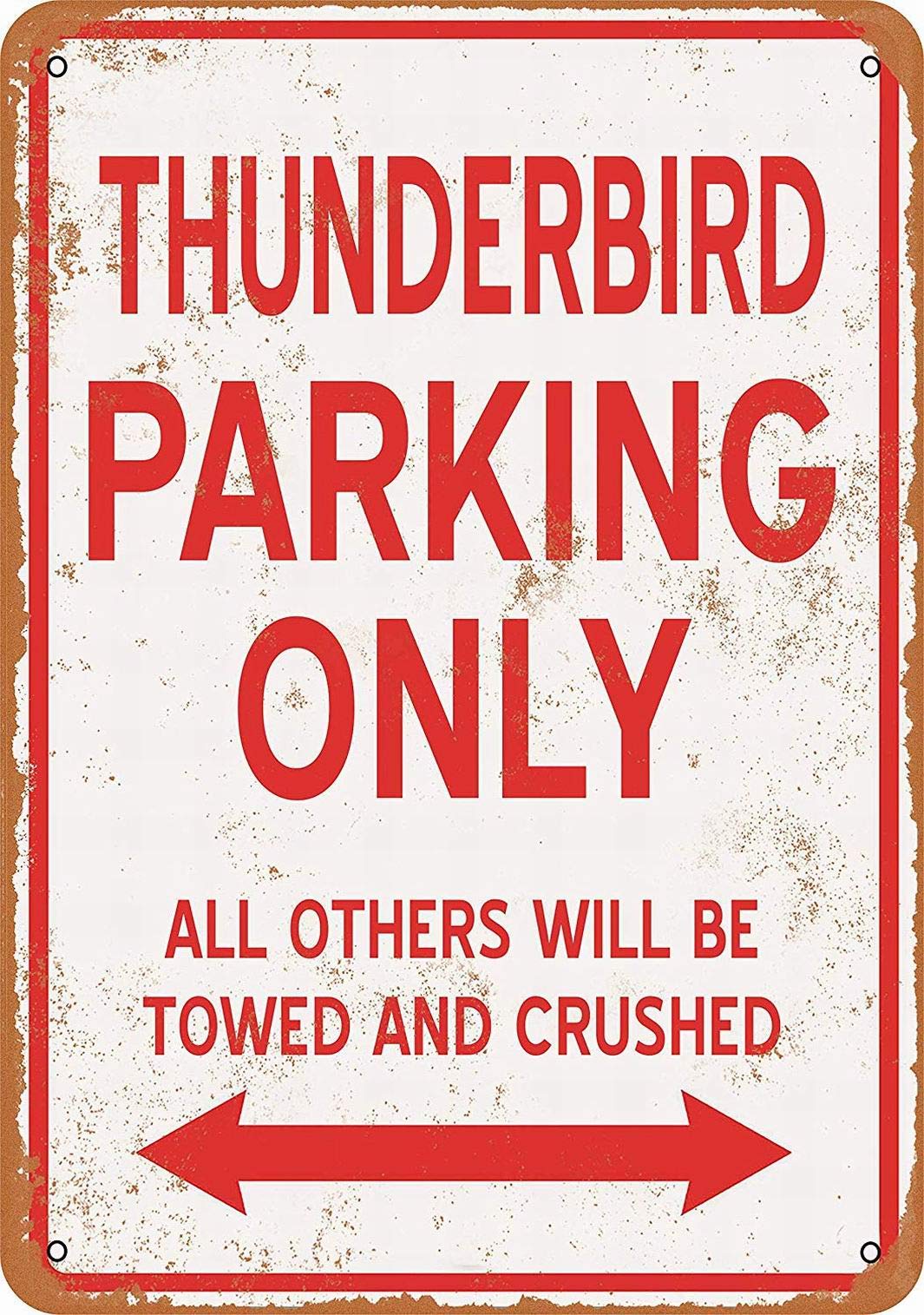 mefoll 8 x 12 Metal Sign - Thunderbird Parking ONLY - Retro Wall Decor Home Decor Funny Novelty Tin Sign Bar Decor