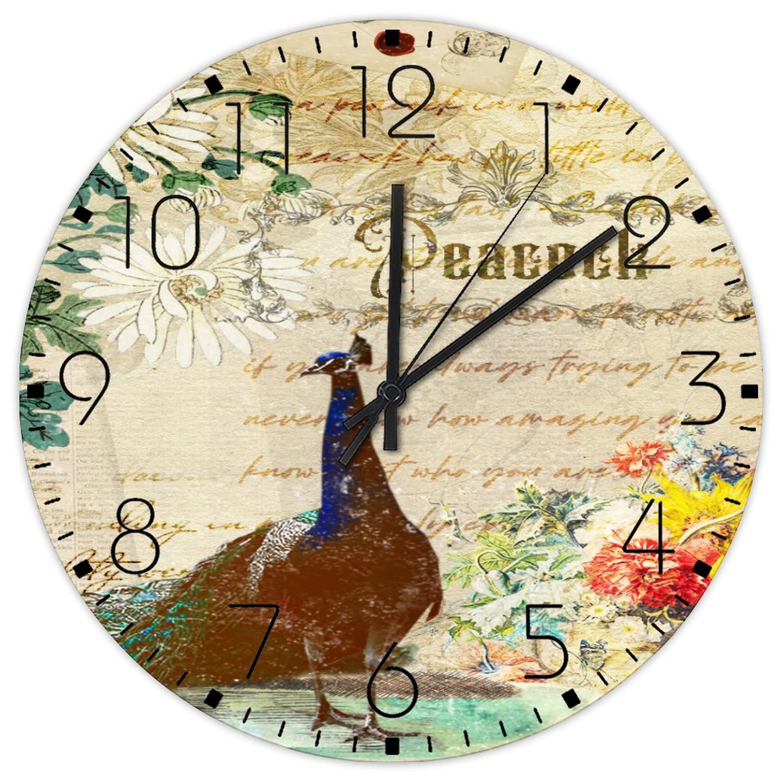 Horloge murale en bois silencieuse pour éliminer le tic-tac dans la chambre