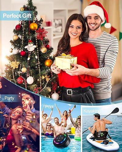 Miniatura 6 de Altavoz Bluetooth impermeable, altavoz de ducha, IP67 impermeable, luz LED, flotante, ventosa, altavoces portátiles para viajes, piscina, playa,