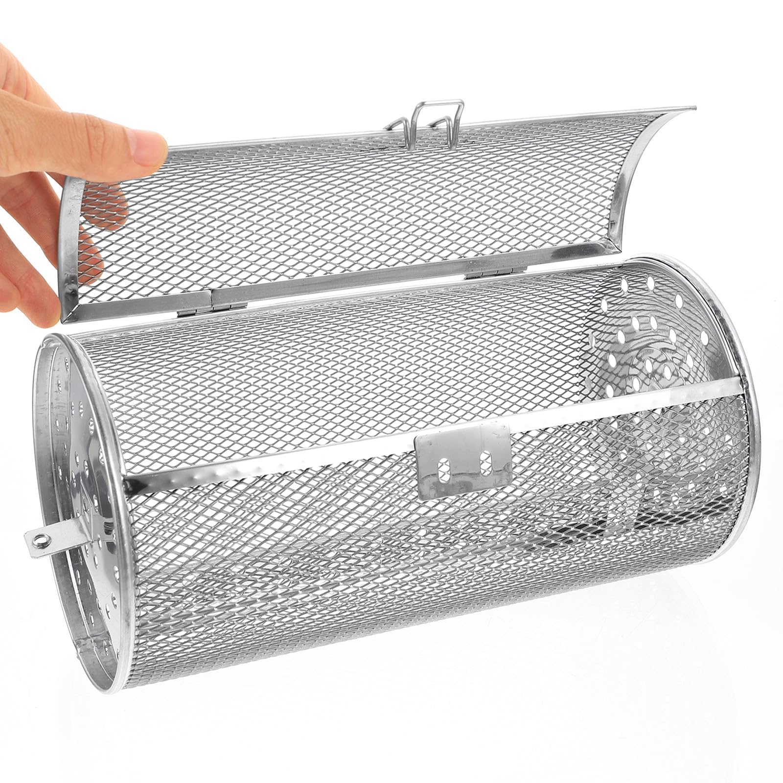 TOYANDONA Cestello Gabbia Anti-ruggine per Grigliare in Acciaio Inossidabile Design Rotante Multiuso per Noci e Verdure, per Famiglie e Ristoranti