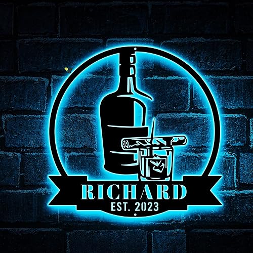 Miniatura 9 de Cartel de bar de cóctel personalizado de metal con luces LED, cartel de cóctel, salón de bebidas, regalo para amantes de cócteles, regalo del día