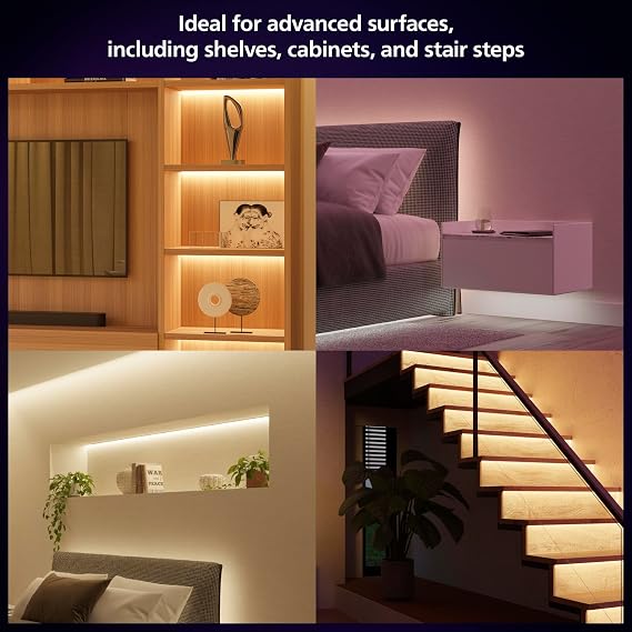 Philips Hue Lightstrip Starter Kit (6ft Light Strip, Base Plug, Hue Hub), Compatible with Alexa, Google Assistant, White