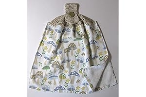 Colorful Mushrooms & Floral Double Thickness Towel