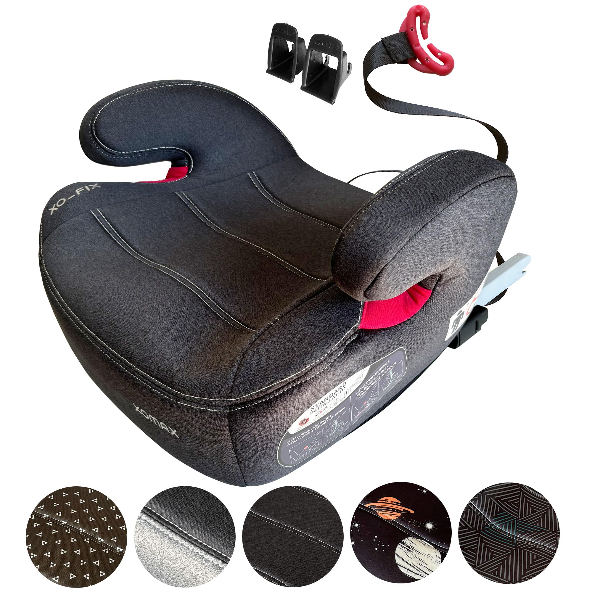 XOMAX XL-313 Kindersitz mit ISOFIX und Gurtfuhrung I mitwachsend 15-36 kg, ca. 6-12 Jahre, Korpergroße von 125–150 cm, Gruppe 2/3 I Bezug abnehmbar und waschbar I ECE R129,