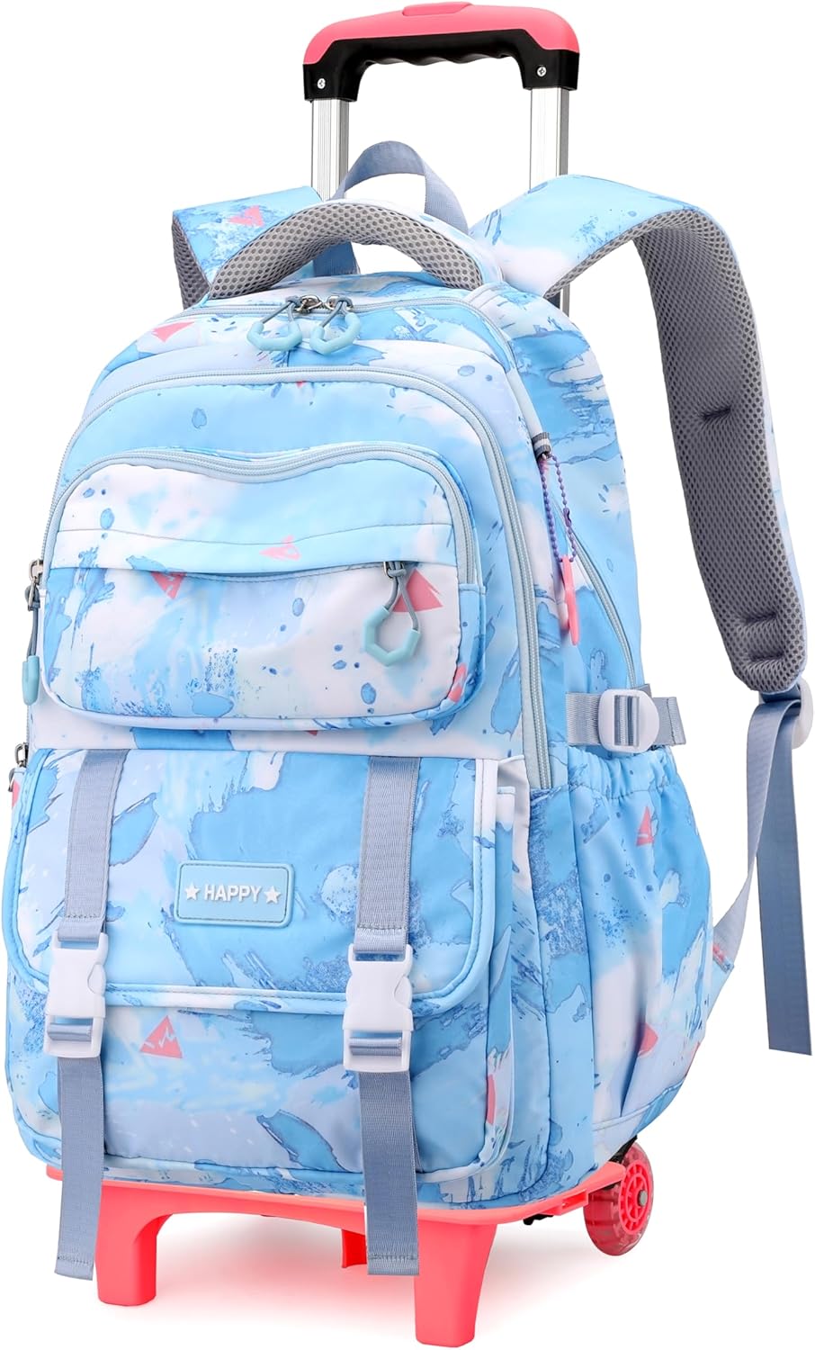Kids Rolling Backpack for Girls School Backpack with Wheels for Boys Wheeled Bookbags Roller Trolley Bags for Primary Students, 2-Wheel Light Blue 2 Wheels Light Blue - Image 1 of 6