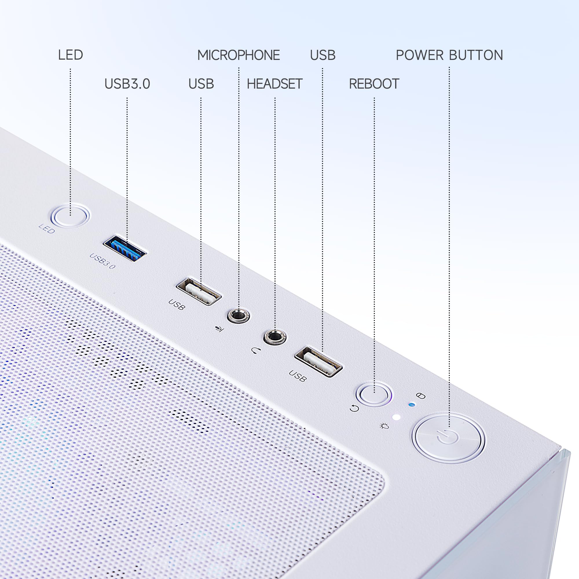 NINGMEI Gaming PC Desktop Computer,AMD Ryzen 5 5500 4.2 GHz,GeForce GTX 1660 Super 6GB,1TB NVMe SSD,16GB DDR4 3200MHz, Air Cooled Prebuilt,650W PSU,Windows 11 Home, Gamer PC, White