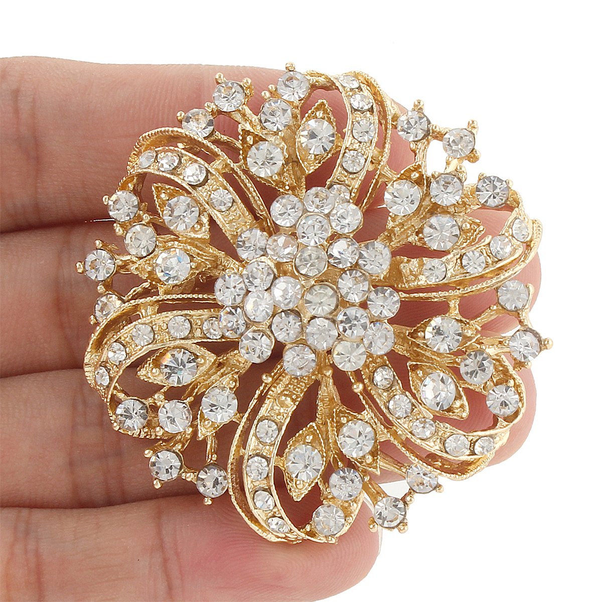 EVER FAITH Broches Finas Mujer Serie de Flor - Broche Ramillete Cristal para Regalo Boda Fiesta