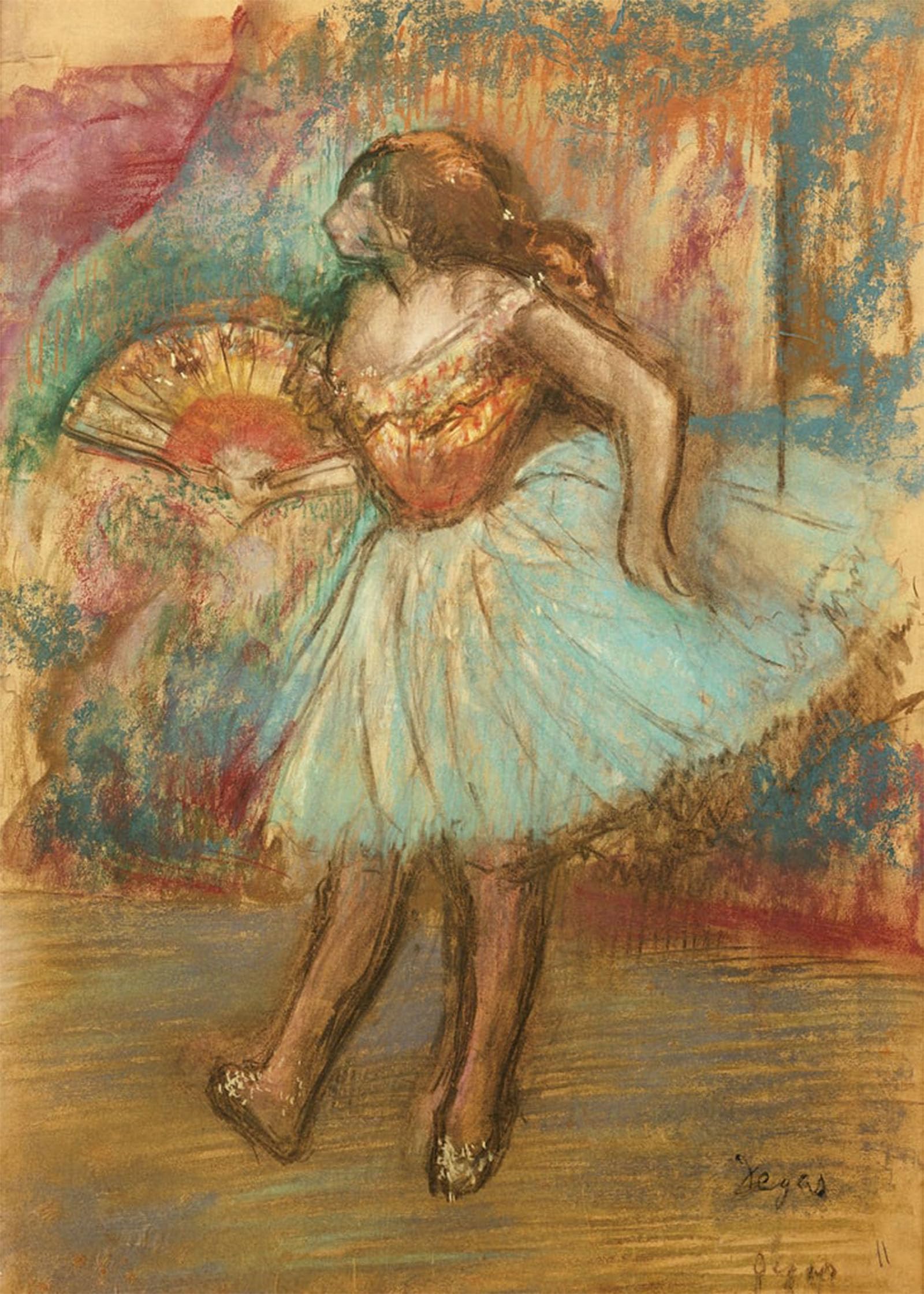 Serendipitp No Frame Aesthetic Poster Photo Wall Print Retro Picture Dancer With A Fan By Edgar Degas Modern Wall Artwork For Home Decor 60X90cm