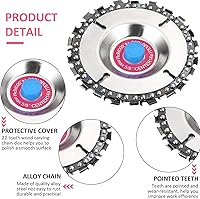 Vista 6 de 5 Pieces 5/8 Inch Chain Disc Saw Blades for Angle Grinders - 22 Teeth Wood Carving Discs and Grinding Attachment Wheels