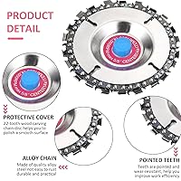 Vista 7 de 3 unidades de disco de cadena de tallado de madera de 5/8 pulgadas, 4 pulgadas, 22 dientes, amoladora de hoja de sierra de madera, disco de tallado