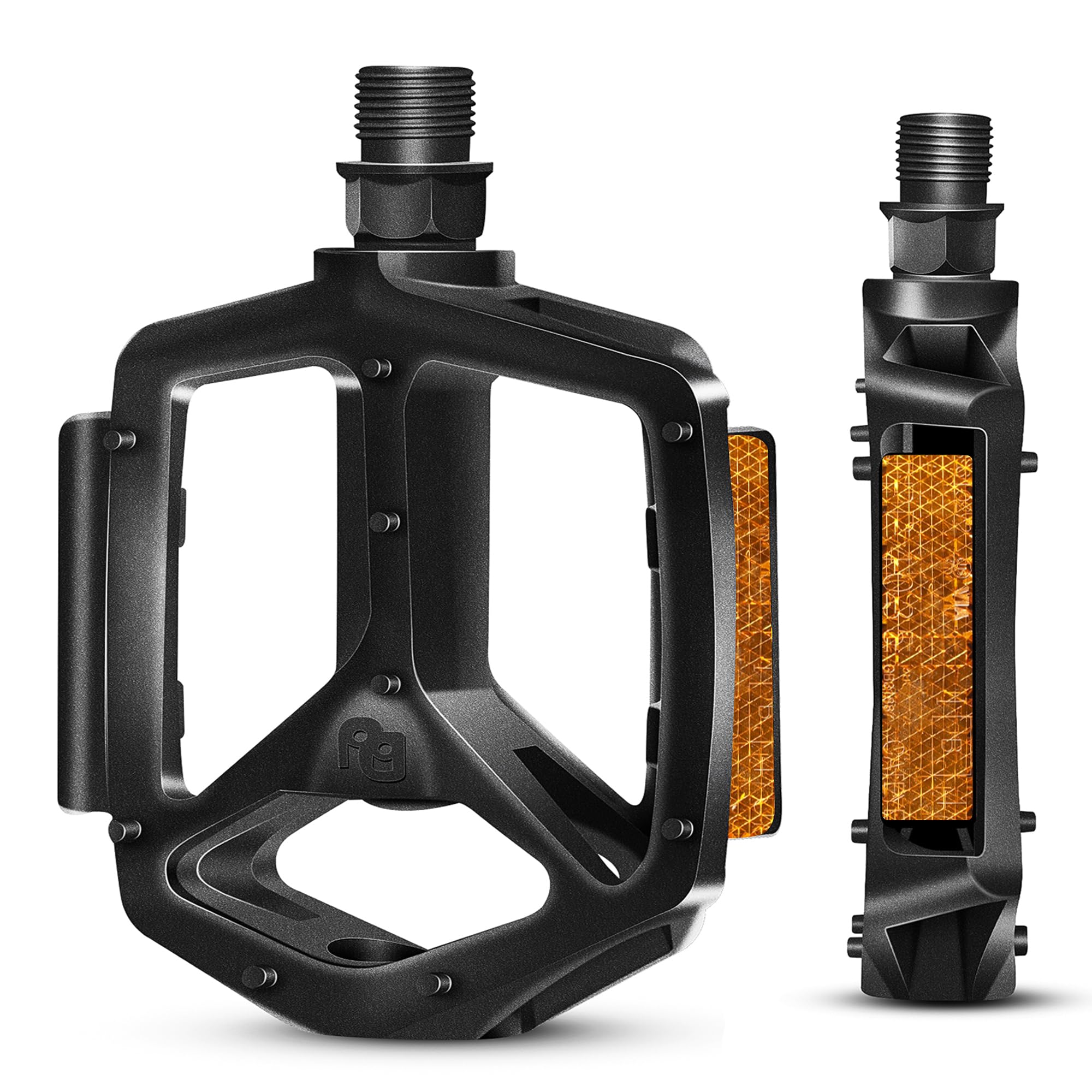 COICER Pedale Fahrrad mit Reflektierenden Streifen, Fahrradpedale rutschfest für MTB aus Aluminium, Ultraleichte Flat Pedale Mountainbike, 9/16 Zoll Bike Pedals für Rennrad, Ebike, Stadtrad