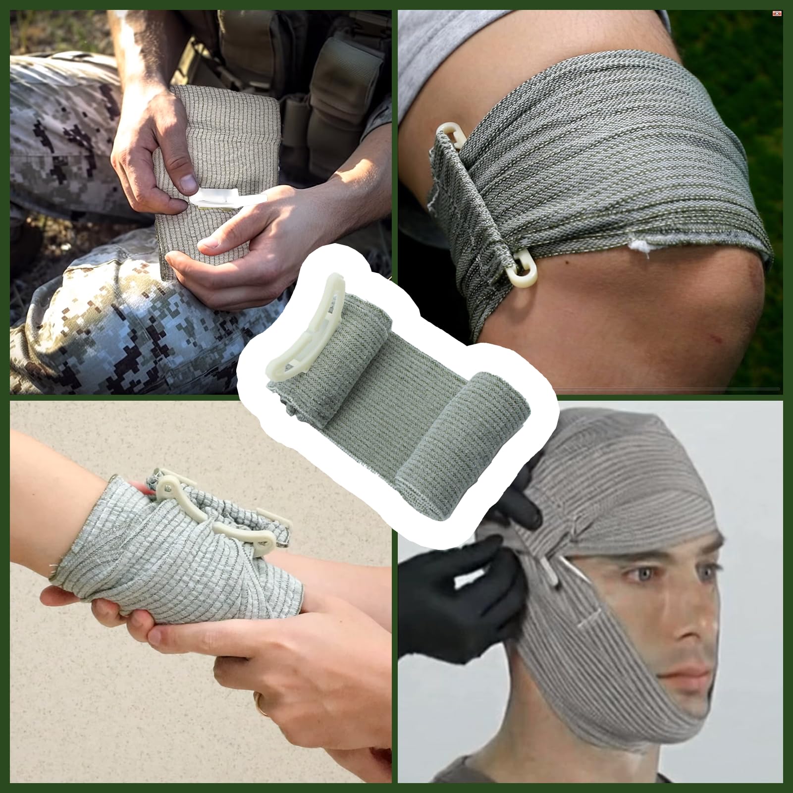 2 fasce tattiche israeliane da 4", fasciatura israeliana, con bendaggio a pressione sottovuoto, per sport all'aria aperta, campeggio, escursionismo, arrampicata