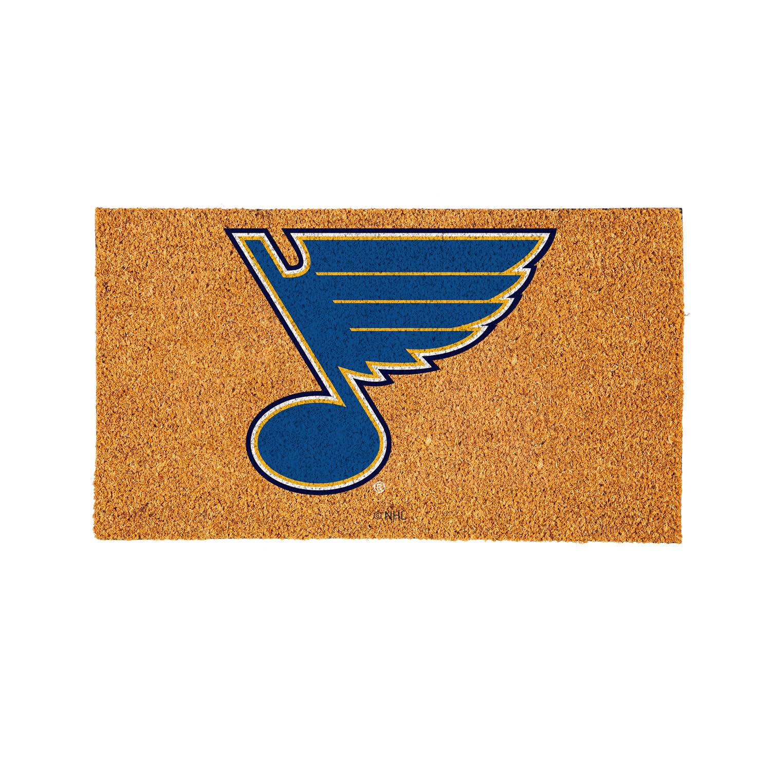 Team Sports America NHL St Louis Blues Natural Coir Doormat | Official Full Color Team Logo | 28 x 16 Inches | Non Slip Back | Front Door Welcome