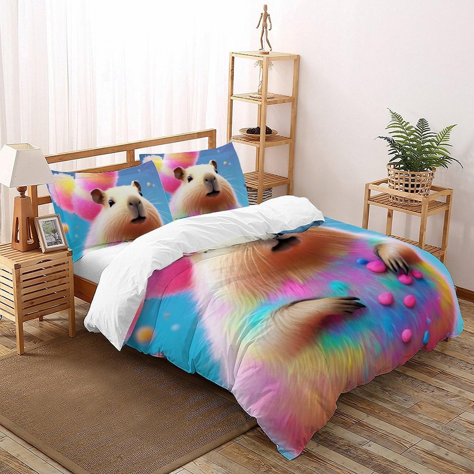 Housse de couette animaux microfibre 3D à fermeture éclair résistante 200x200