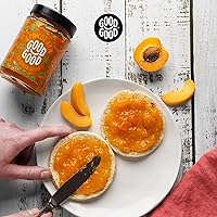 Vista 6 de Mermelada de Albaricoque GOOD GOOD - Sin Azúcar Añadida - Baja en Calorías - Sin Gluten y Vegana - Apto para Diabéticos y Keto - 12 oz / 330 g