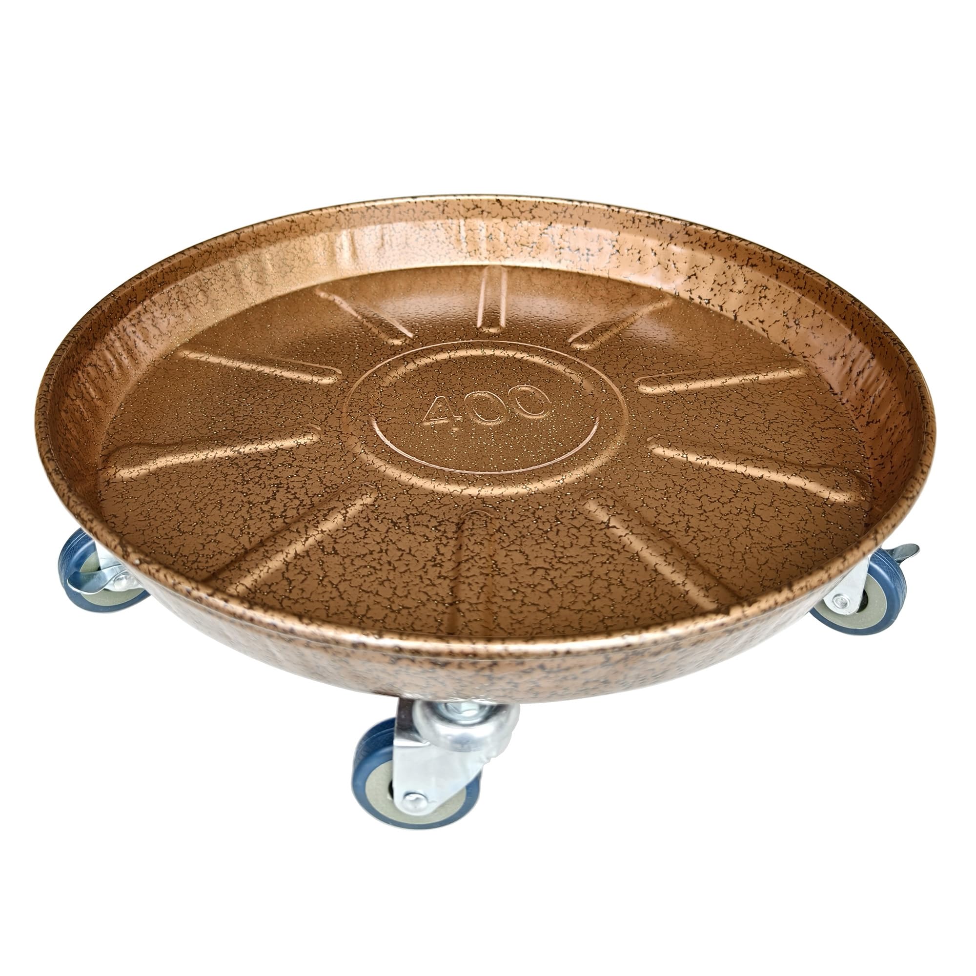 Mornteko Pflanzpaletten-Caddy, 40,5 cm, robuster Metall-Pflanzgefäß, Blumentopf-Palettenroller mit Eisenrädern, 2 Stück (40,5 cm, Bronze)