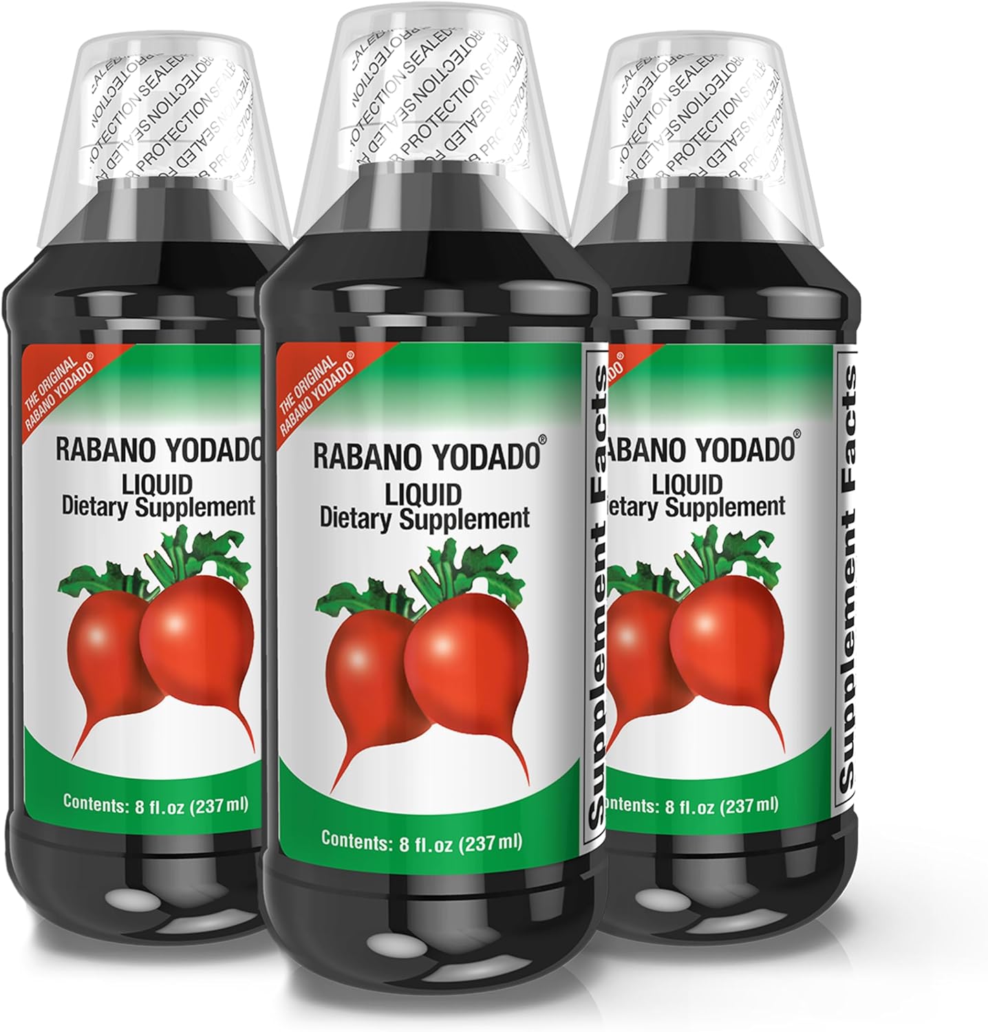 Ionized Radish Dietary Liquid Supplement with Iodine, Vitamin B1, B6 & B12, Wellness & Digestive Support, Helps Maintain Natural Energy & Nutrient Balance, 8 Fl Oz, Pack of 3