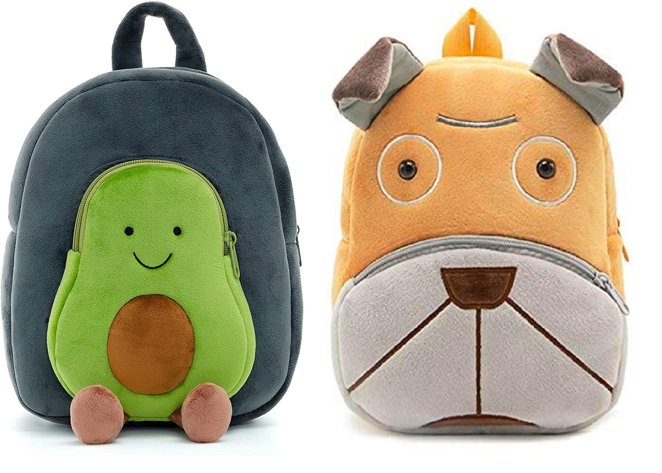 blue tree Cute Boy's and Girl's Plush Bag Quality Full Embroidery Designs Mini Travel Backpack Avocado (Avocado-Sherpie)