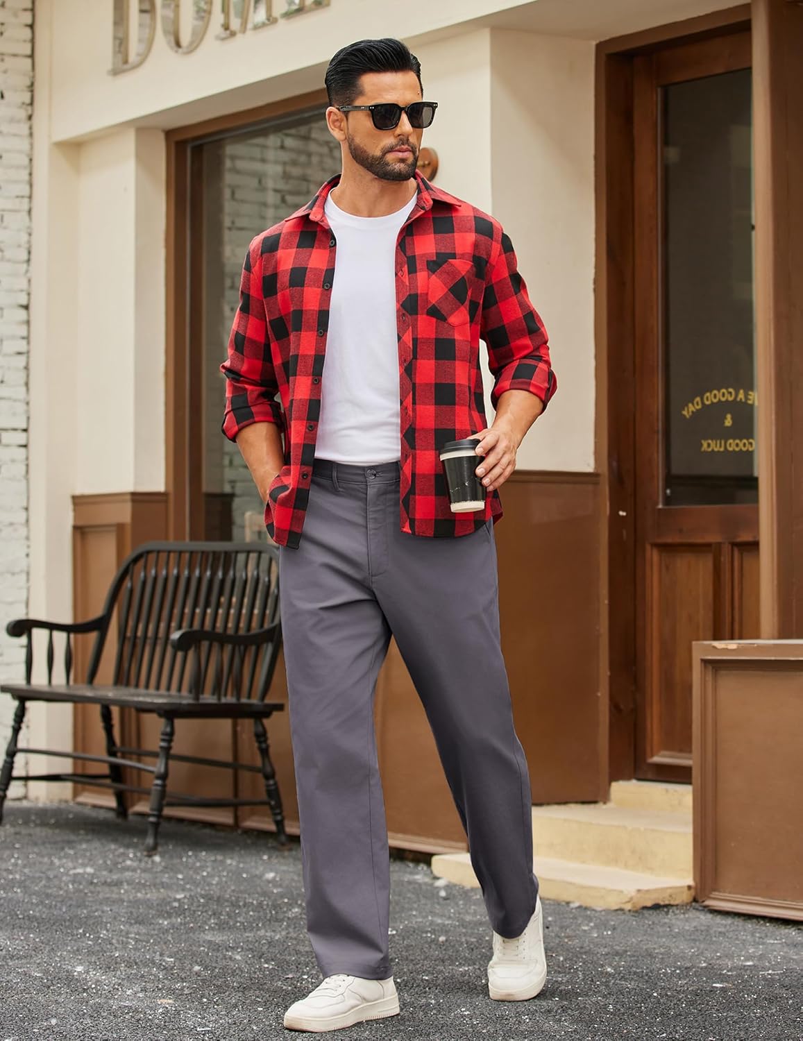 COOFANDY Mens Casual Pants Cotton Classic Fit Stretch Chino Pant Khaki Lightweight Work Dress Slacks - Image 5